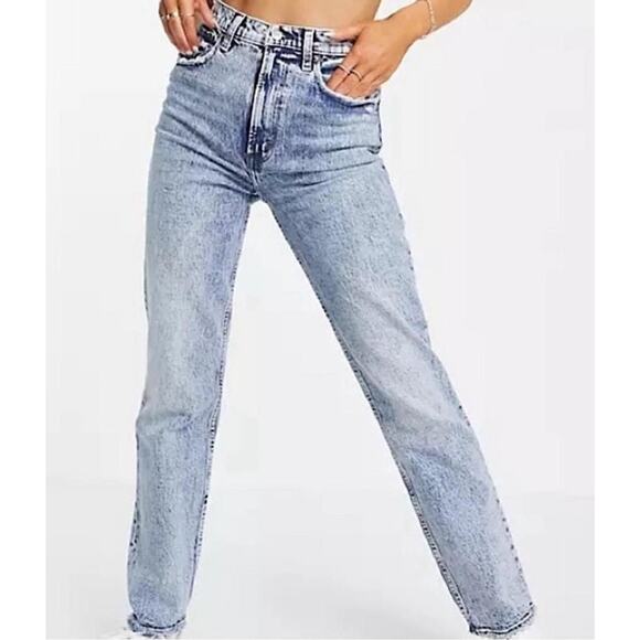 Abercrombie & Fitch The 90’s Skinny High-Rise Jeans Acid Wash Size 16‎ Short - Picture 1 of 9